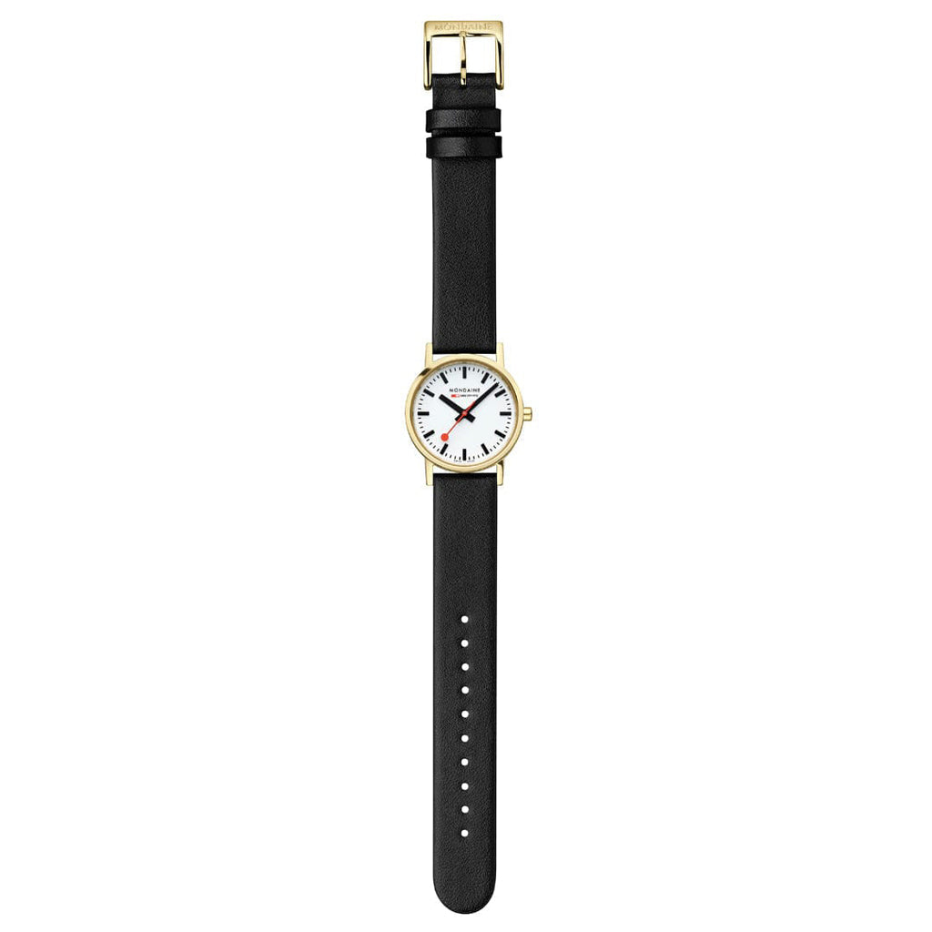 Mondaine Ladies' White Classic 30mm Gold Watch