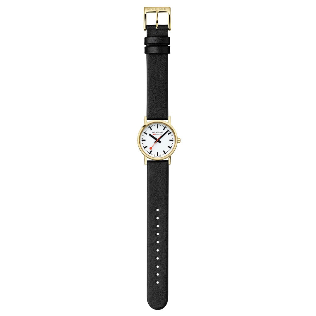 Mondaine Ladies' White Classic 30mm Gold Watch