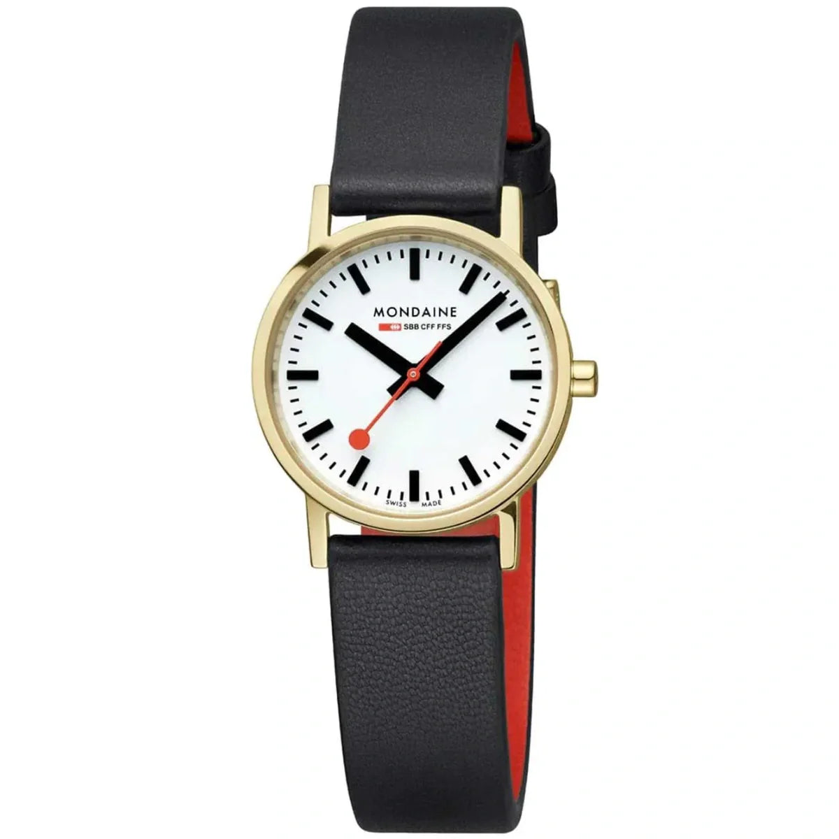 Mondaine Ladies' White Classic 30mm Gold Watch