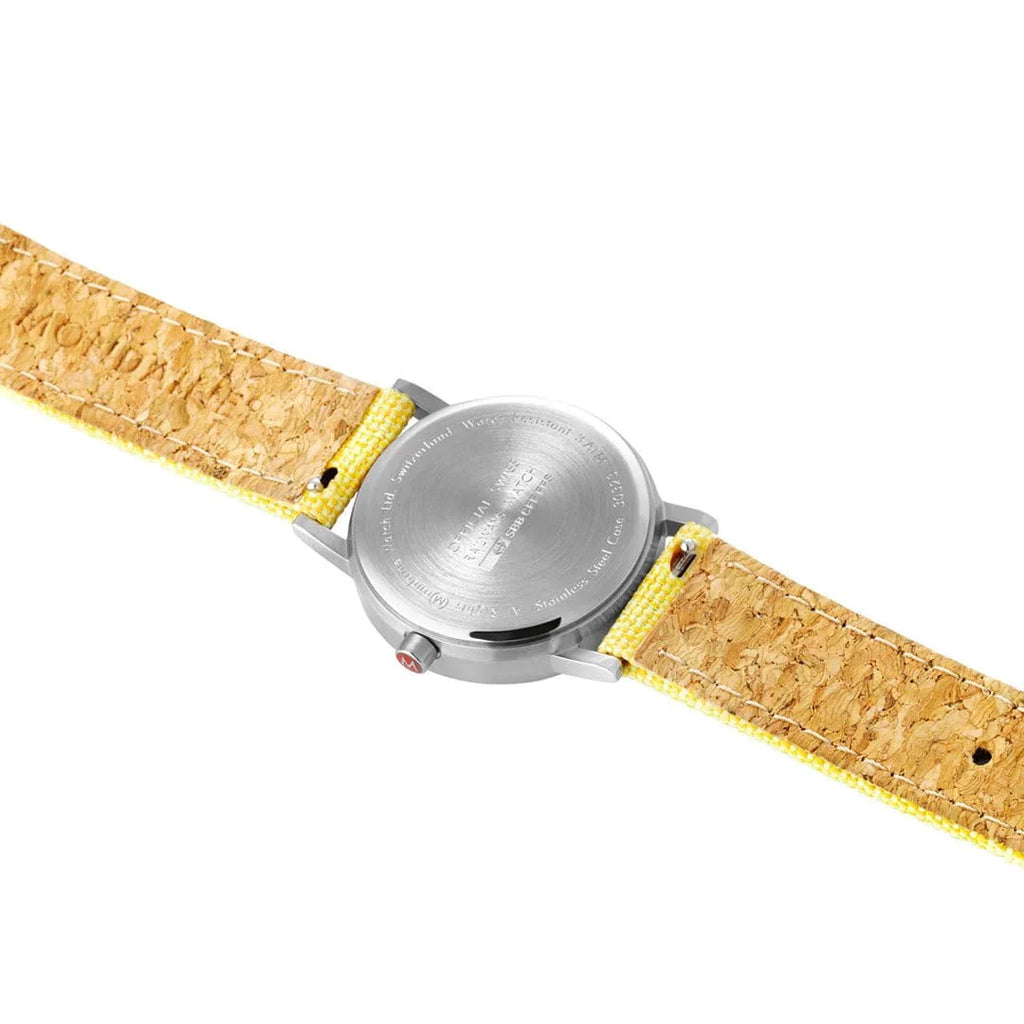 Mondaine Ladies Watch Classic White Modern Yellow