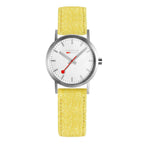 Mondaine Ladies Watch Classic White Modern Yellow