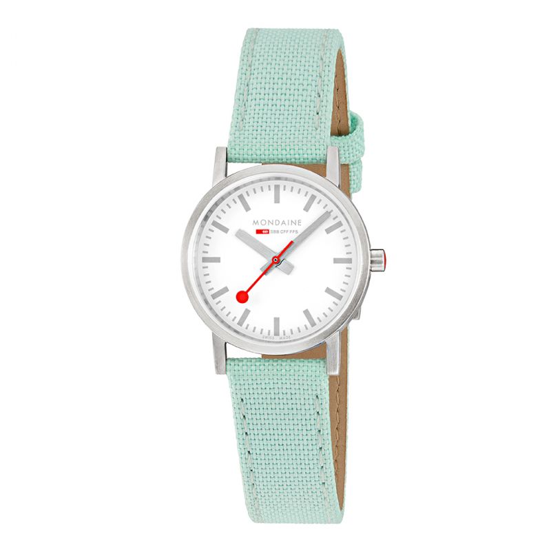 Mondaine Ladies Watch Classic White Mint Green