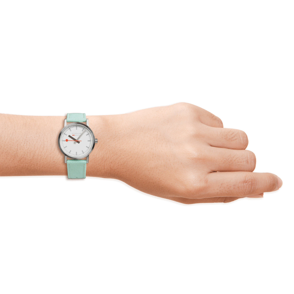 Mondaine Ladies Watch Classic White Mint Green