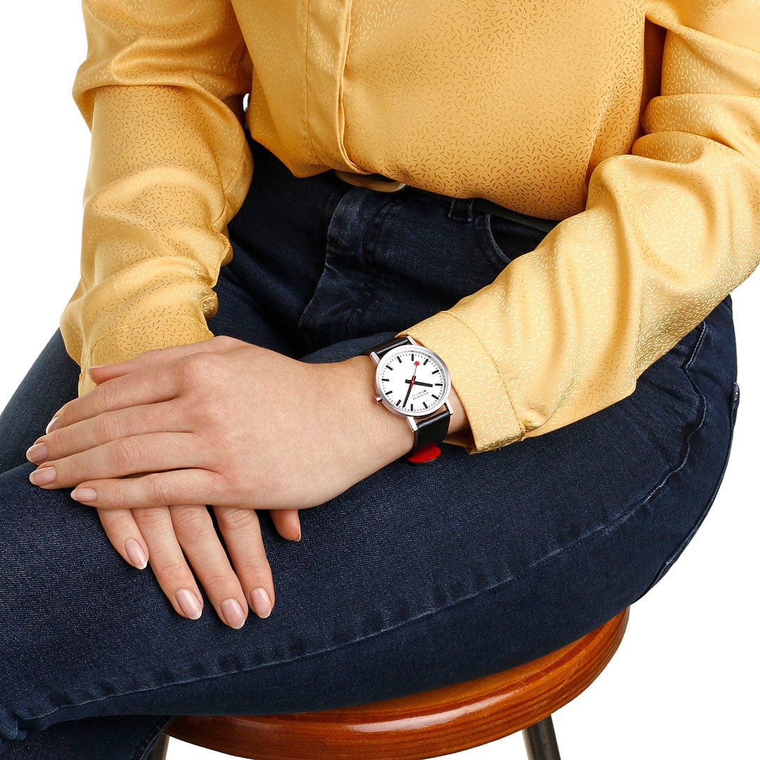Mondaine Ladies' White Classic 36mm Watch