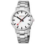 Mondaine Unisex White Classic 40mm Watch