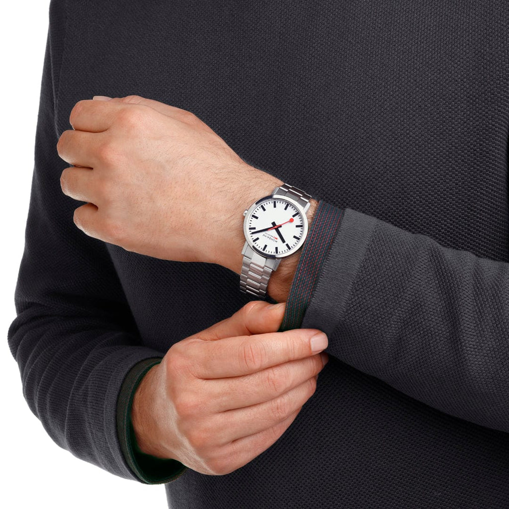 Mondaine Unisex White Classic 40mm Watch