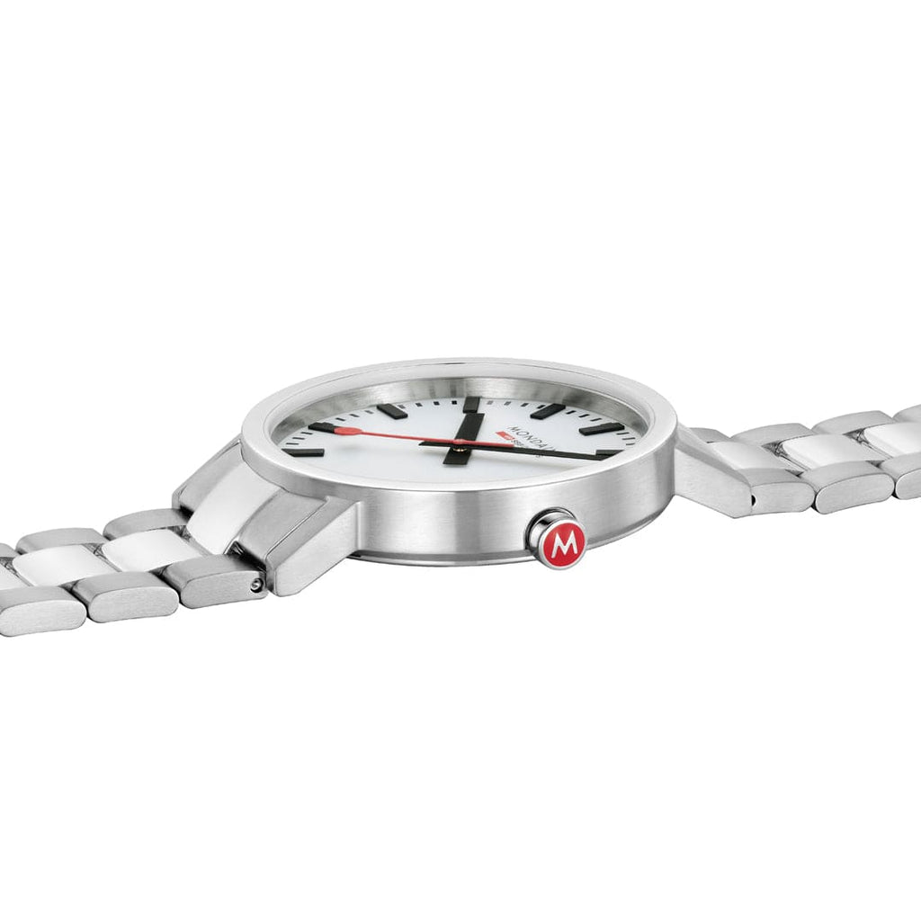 Mondaine Unisex White Classic 40mm Watch