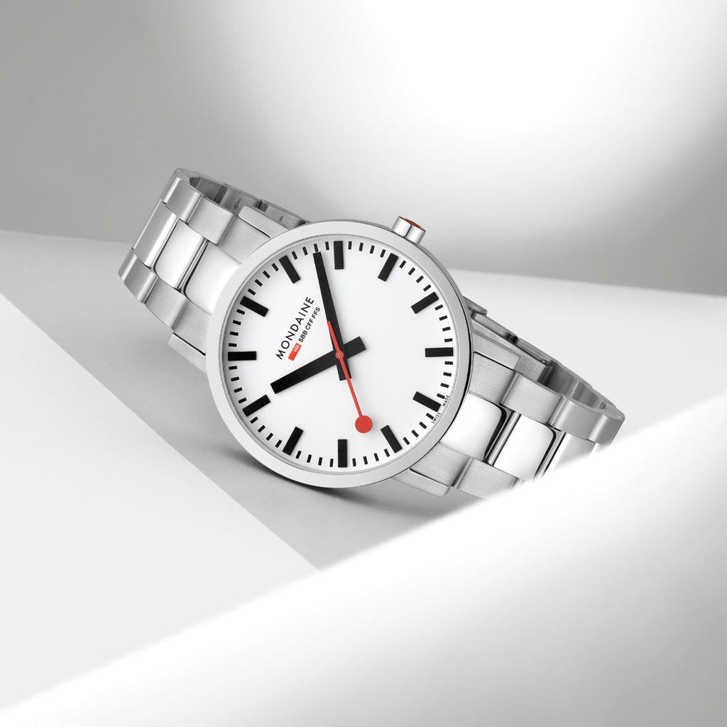 Mondaine Unisex White Classic 40mm Watch
