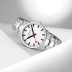 Mondaine Unisex White Classic 40mm Watch