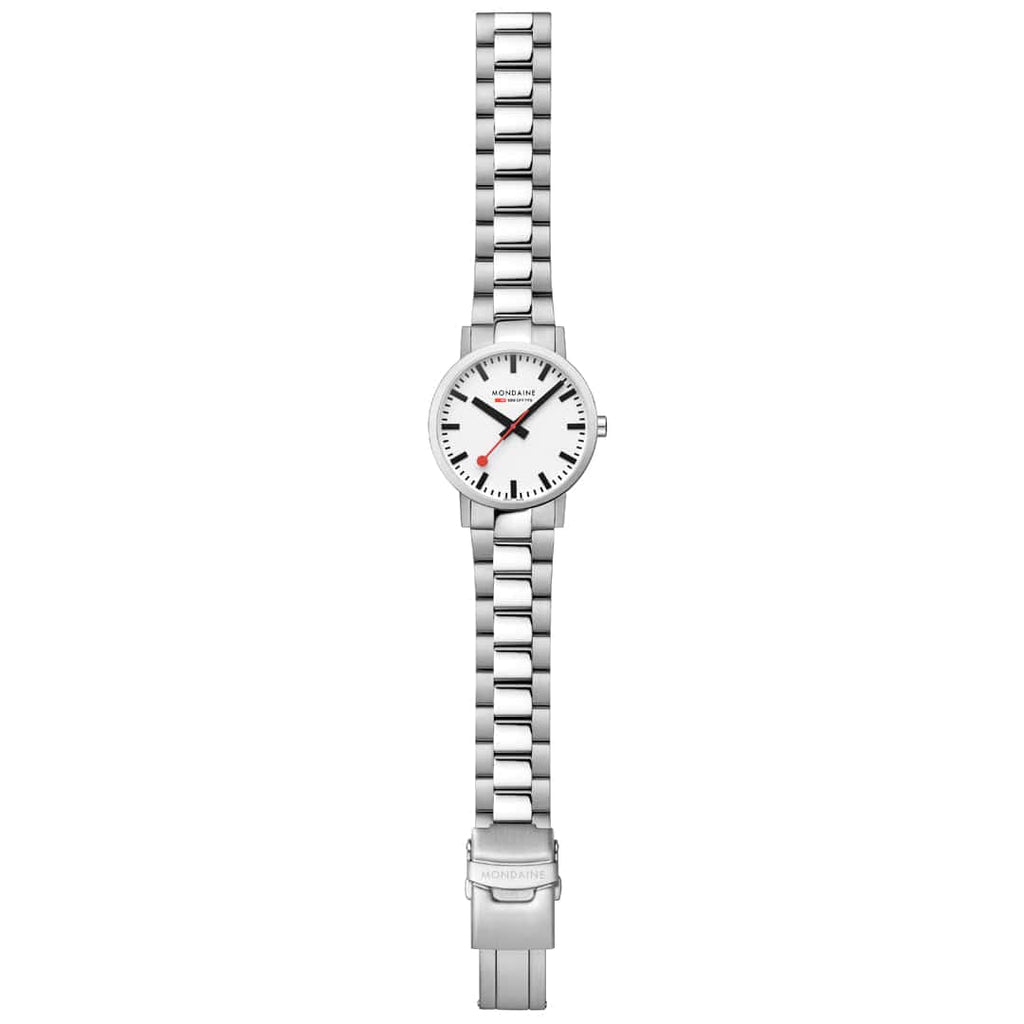 Mondaine Unisex White Classic 40mm Watch
