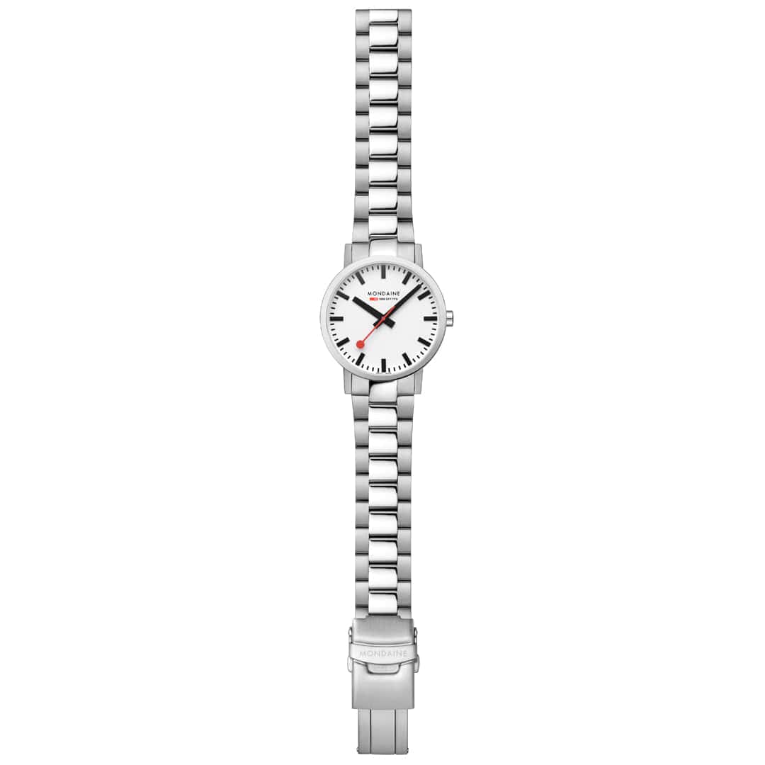 Mondaine Unisex White Classic 40mm Watch