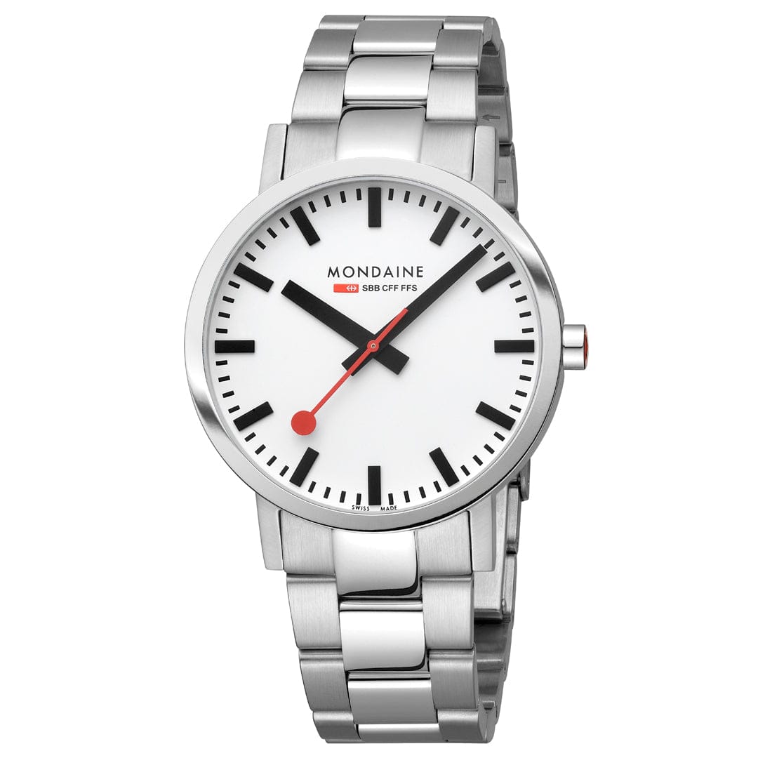 Mondaine Unisex White Classic 40mm Watch