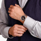 Mondaine Watch Classic Black Rose Gold