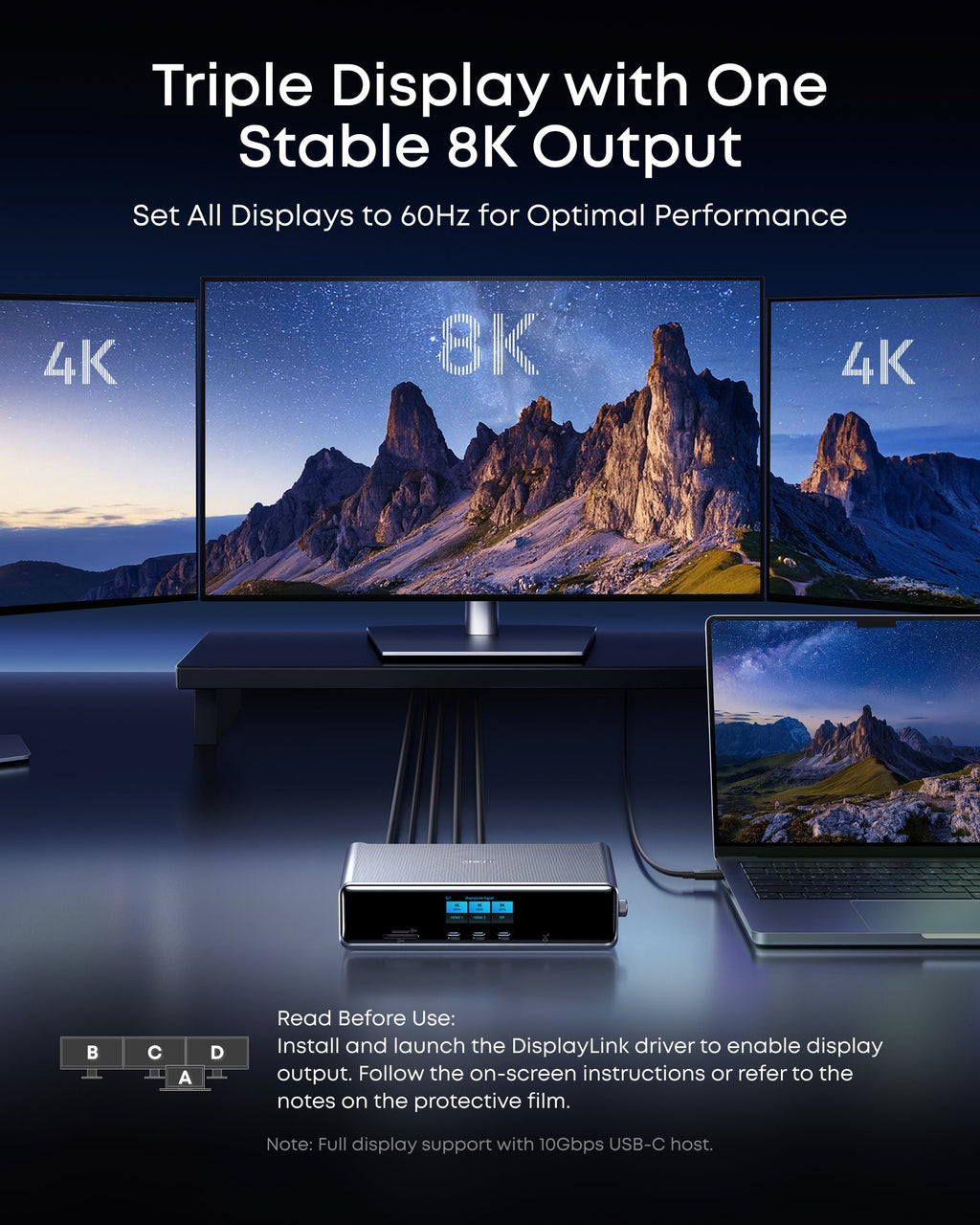 Anker Prime Docking Station (14-in-1, Triple Display, DisplayLink) with DL7400