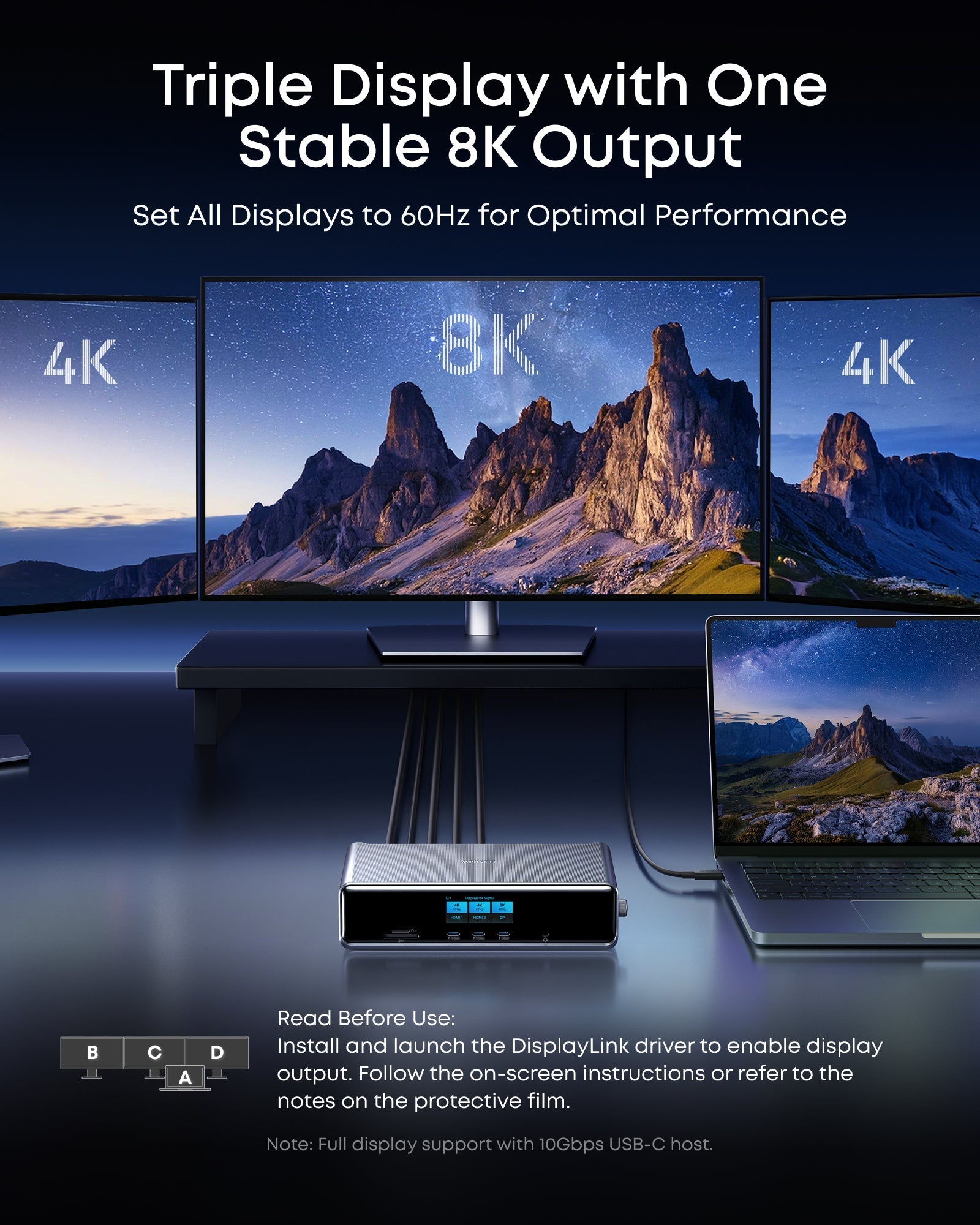 Anker Prime Docking Station (14-in-1, Triple Display, DisplayLink) with DL7400