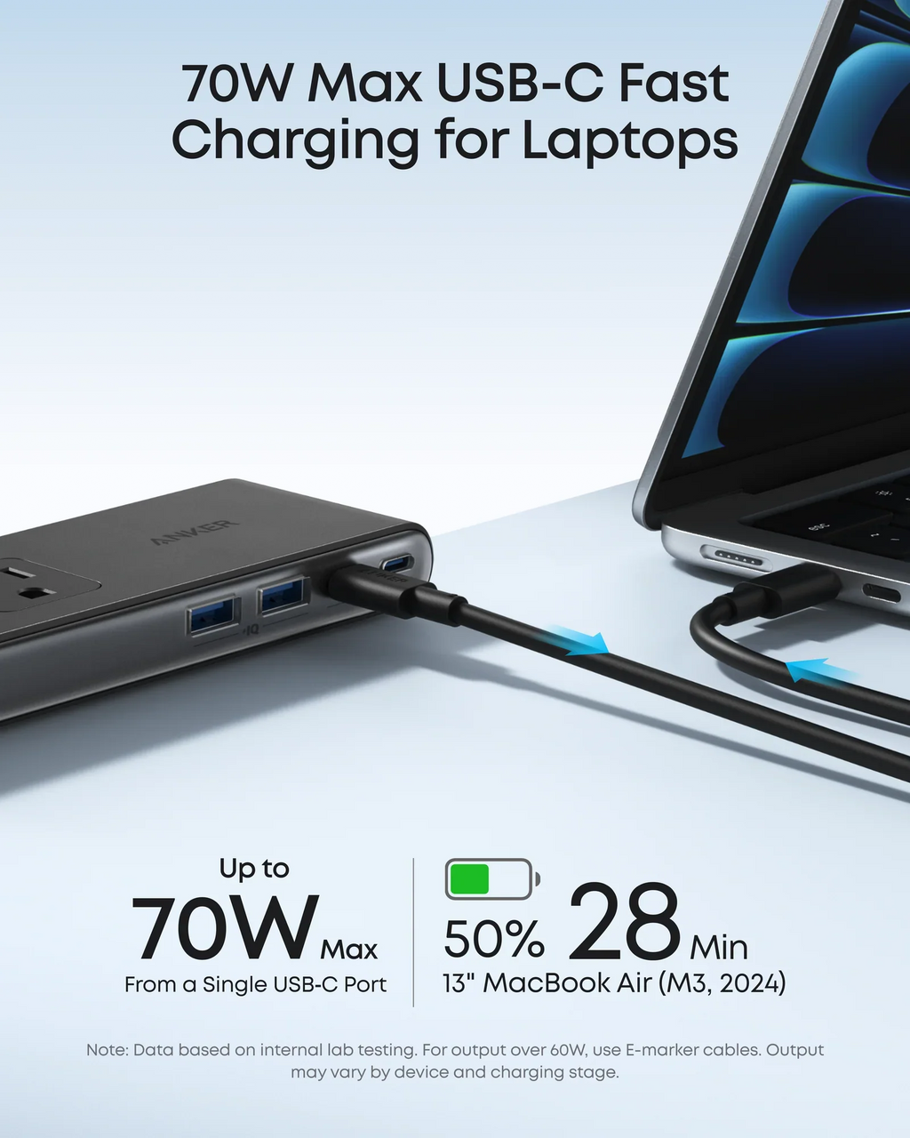 Anker Nano Power Strip (10-in-1, 70W, Clamp)
