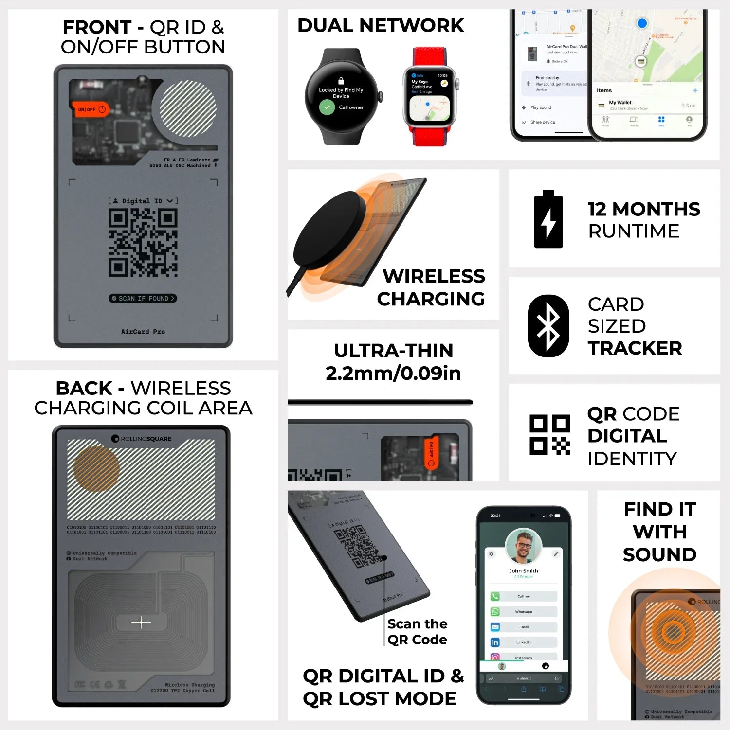 AirCard™ Pro Dual - Apple+Android Ultra-thin Bluetooth Tracker