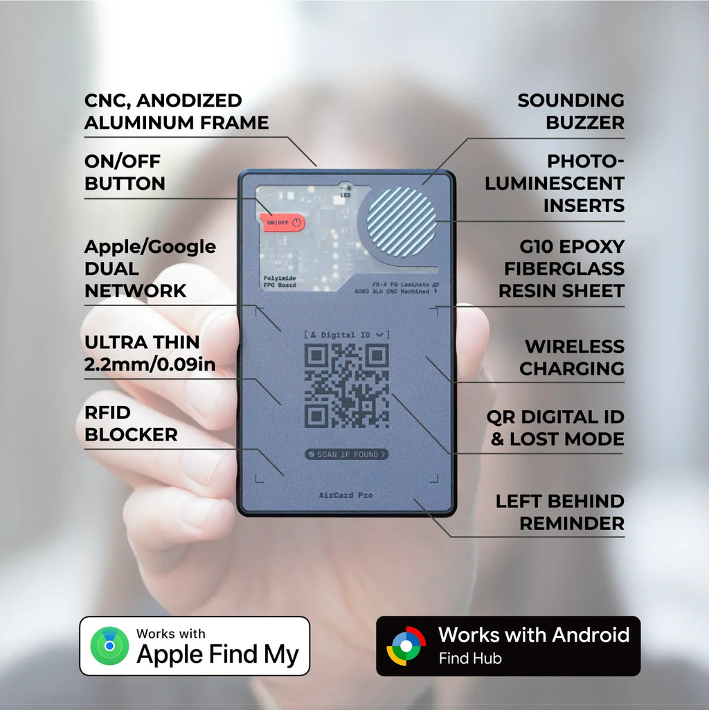 AirCard™ Pro Dual - Apple+Android Ultra-thin Bluetooth Tracker