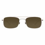 Ann Demeulemeester Sunglasses Rectangular Antique Aviator Silver and Brown