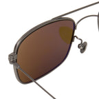 Ann Demeulemeester Sunglasses Rectangular Antique Aviator Silver and Brown