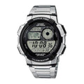 Casio Worldtime 45mm Silver Black Men's Digital Watch