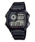 Casio Watch Digital World Time Illuminator Black