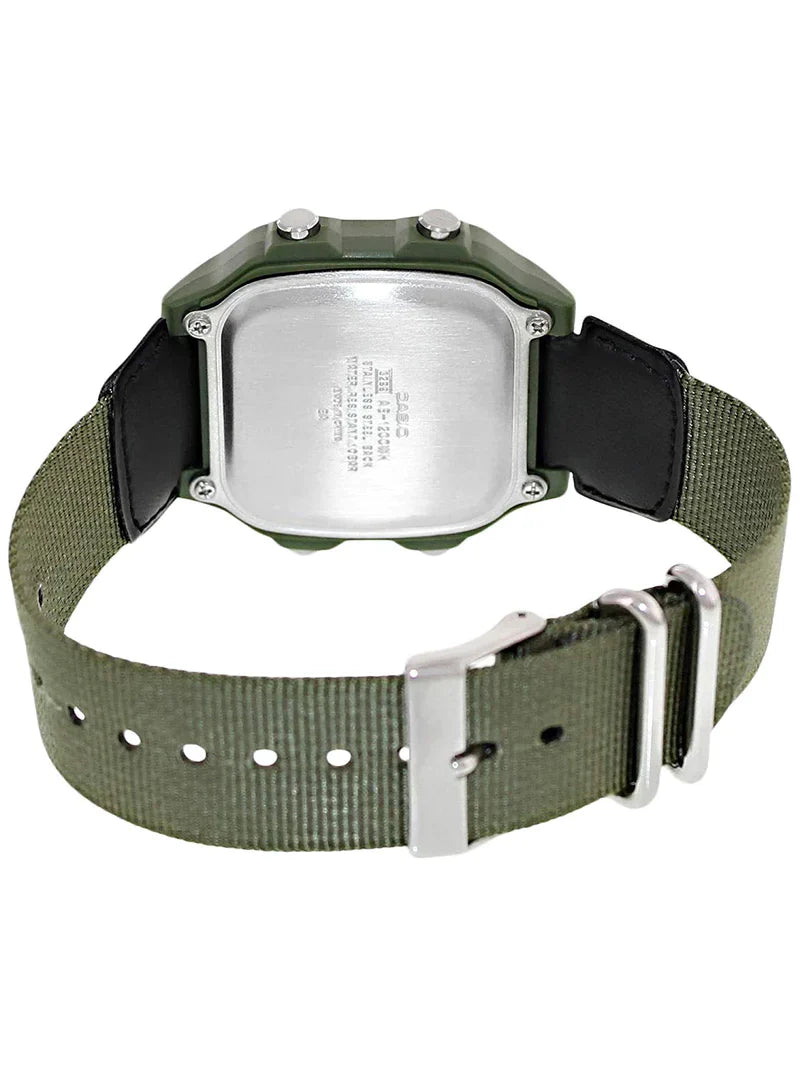 Casio Watch Digital World Time Illuminator Green Nato