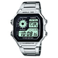 Casio Watch Digital World Time Illuminator Silver