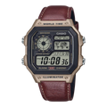 Casio Men's Digital Watch 42mm World Time Illuminator Brown