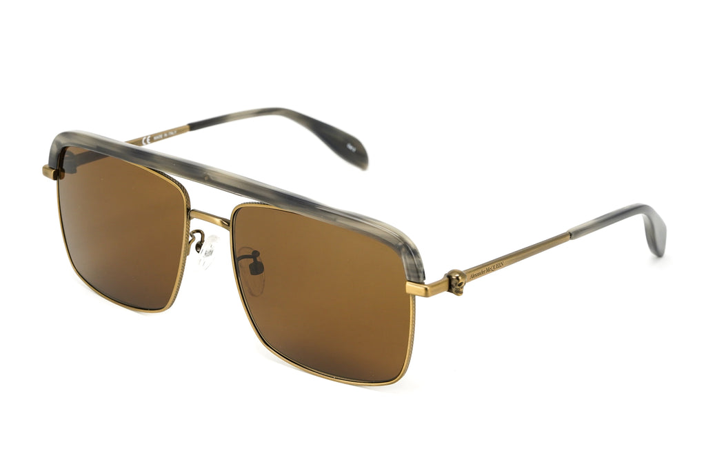 Alexander McQueen Men's Sunglasses Browline Bronze