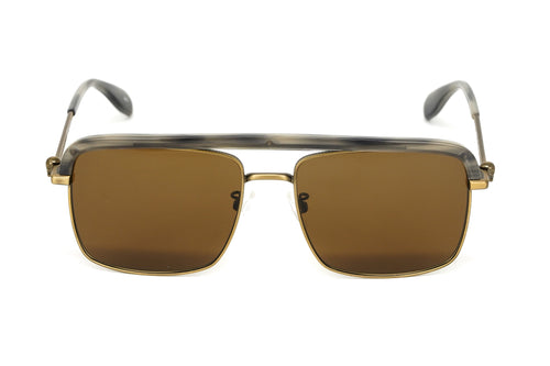 Alexander McQueen Men's Sunglasses Browline Bronze