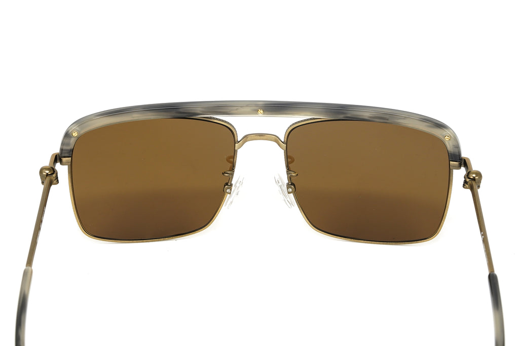 Alexander McQueen Men's Sunglasses Browline Bronze