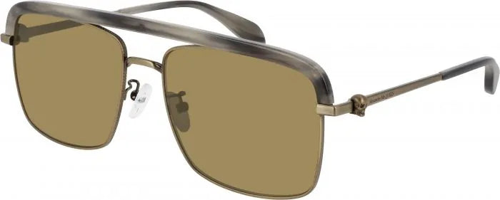Alexander McQueen Men's Sunglasses Browline Bronze