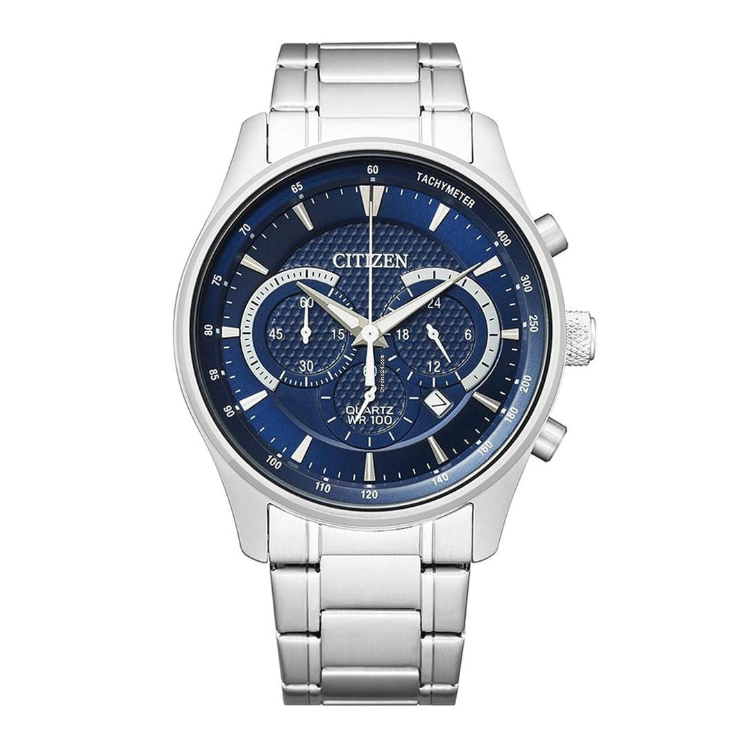 Citizen Chronograph Men's Watch 42mm Blue Dial Stainless Steel