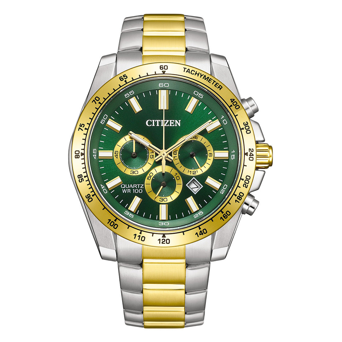 Citizen Men's 44mm Chronograph Watch Green Dial