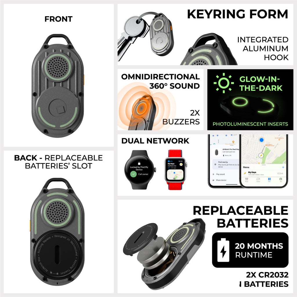 AirNotch™ Pro Dual - Apple+Android Bluetooth tracker