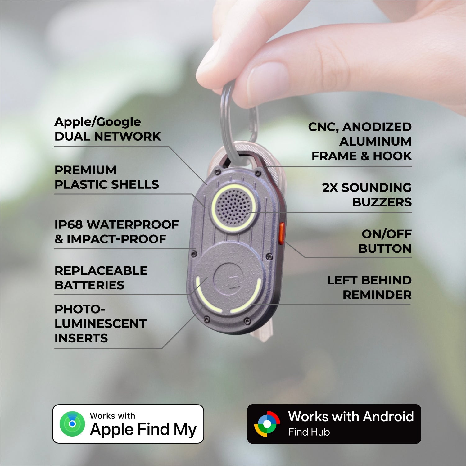 AirNotch™ Pro Dual - Apple+Android Bluetooth tracker