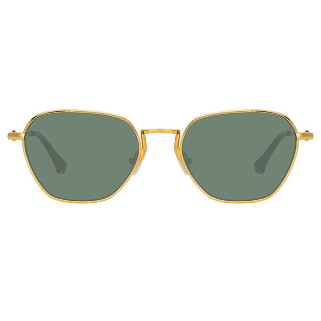 Alessandra Rich x Linda Farrow Gold/Green Sunglasses