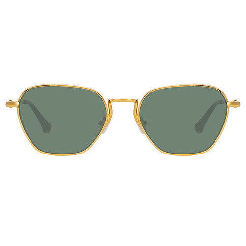 Alessandra Rich x Linda Farrow Gold/Green Sunglasses