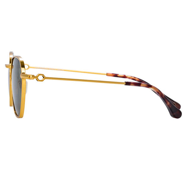 Alessandra Rich x Linda Farrow Gold/Green Sunglasses