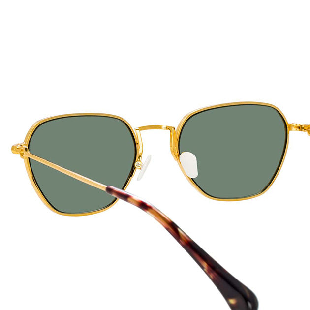 Alessandra Rich x Linda Farrow Gold/Green Sunglasses