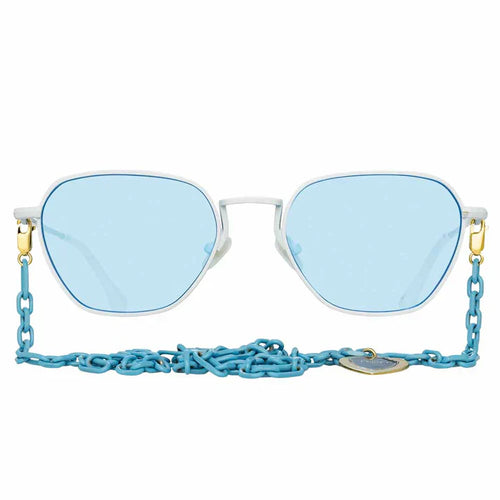 Alessandra Rich x Linda Farrow White Blue Women's Sunglasses