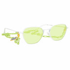 Alessandra Rich Ladies Rectangular Green Sunglasses