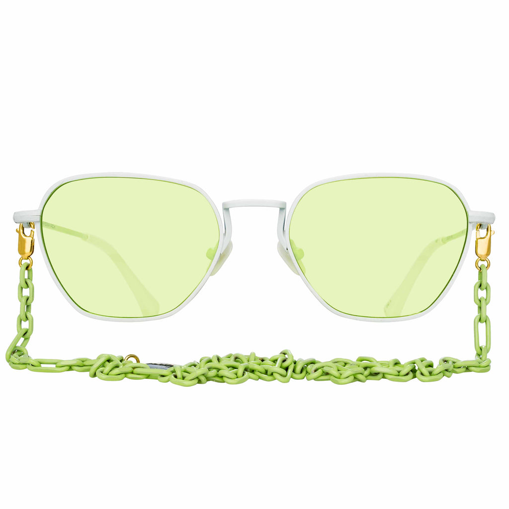 Alessandra Rich Ladies Rectangular Green Sunglasses