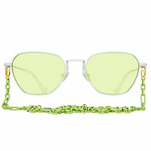 Alessandra Rich Ladies Rectangular Green Sunglasses