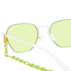 Alessandra Rich Ladies Rectangular Green Sunglasses