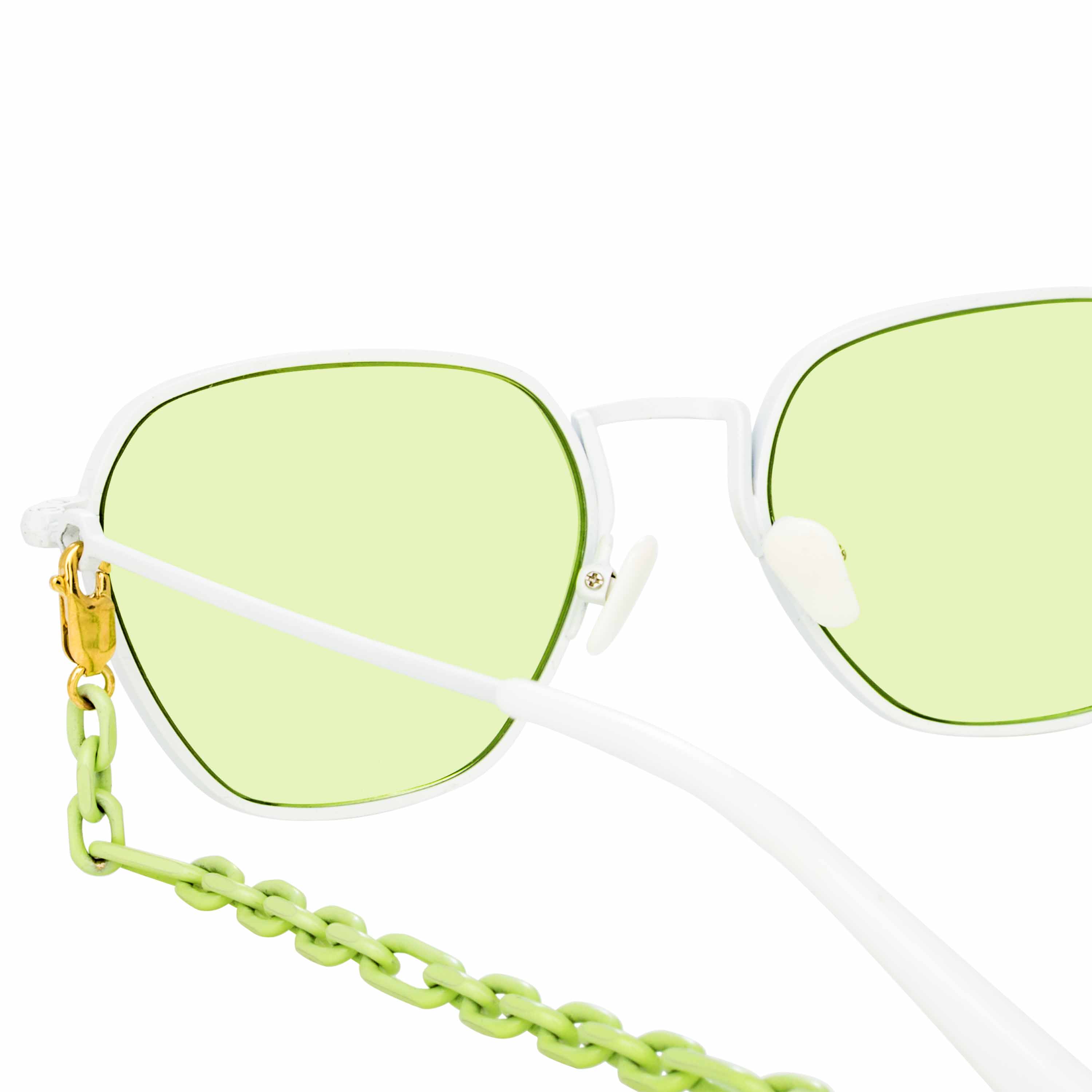 Alessandra Rich Ladies Rectangular Green Sunglasses