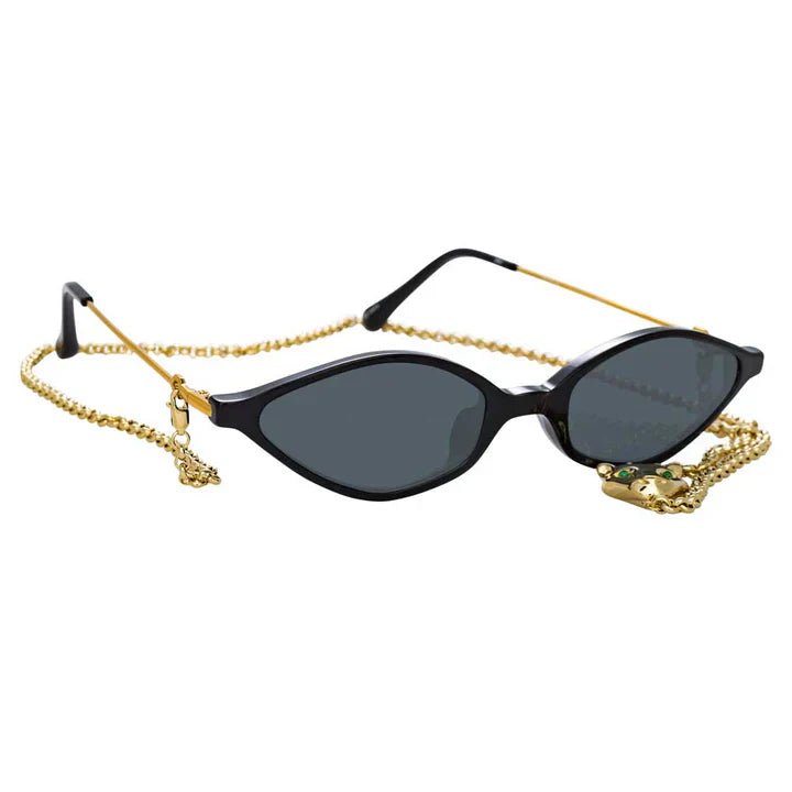 Alessandra Rich X Linda Farrow Black Women's Sunglasses