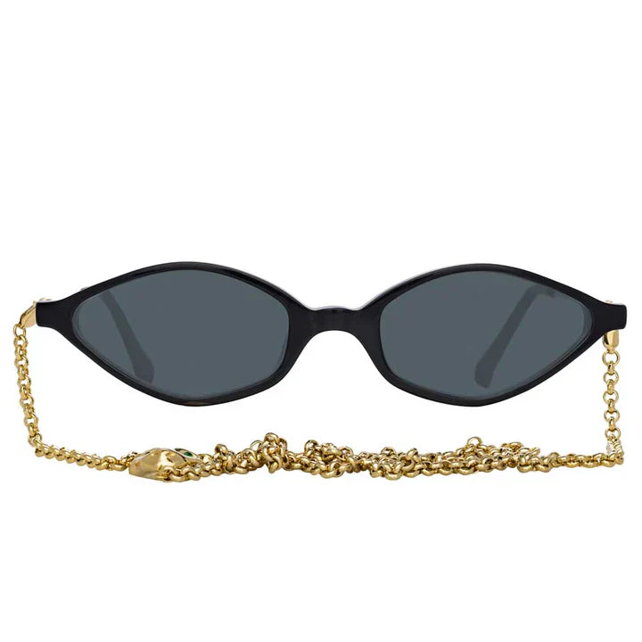 Alessandra Rich X Linda Farrow Black Women's Sunglasses