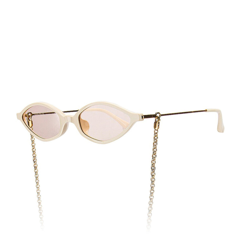 Alessandra Rich x Linda Farrow Cream Gold Women's Sunglasses